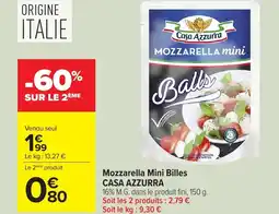 Carrefour CASA AZZURRA Mozzarella Mini Billes offre
