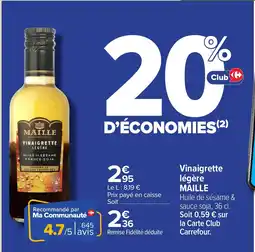 Carrefour MAILLE Vinaigrette légère offre