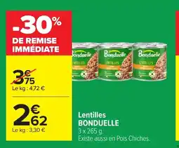 Carrefour BONDUELLE Lentilles offre