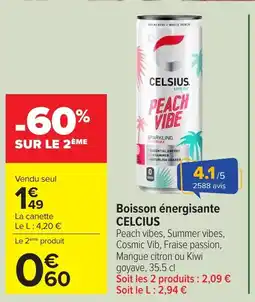 Carrefour CELCIUS Boisson énergisante offre