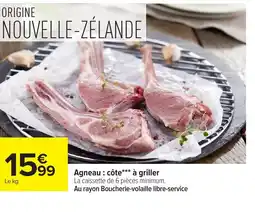 Carrefour Agneau : côte à griller offre