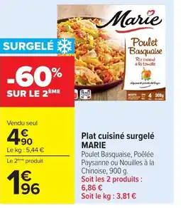 Carrefour MARIE Plat cuisiné surgelé offre