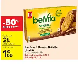 Carrefour BELVITA Duo Fourré Chocolat Noisette offre