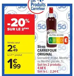 Carrefour CARREFOUR ORIGINAL Sirop offre