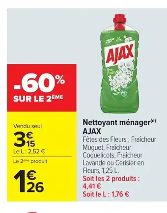 Carrefour AJAX Nettoyant ménager offre