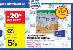 Carrefour CARREFOUR ESSENTIAL Lessive en poudre offre