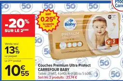 Carrefour CARREFOUR BABY Couches Premium Ultra Protect offre
