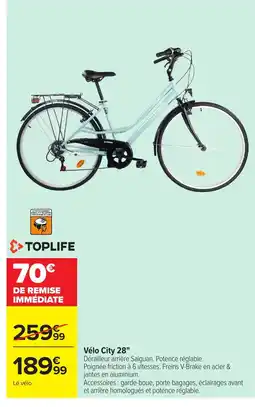 Carrefour TOPLIFE Vélo City 28" offre