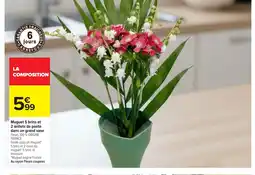 Carrefour Muguet 5 brins et 2 oeillets de poète dans un grand vase offre