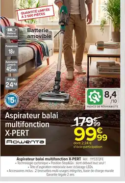 Carrefour ROWENTA Aspirateur balai multifonction offre