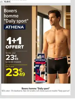 Carrefour ATHENA Boxers homme Daily sport offre