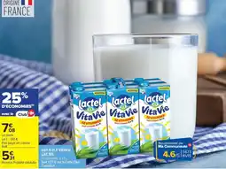 Carrefour Lait U.H.T VitaVie LACTEL offre