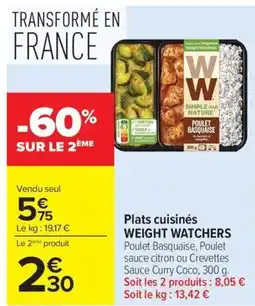 Carrefour Plats cuisinés WEIGHT WATCHERS offre