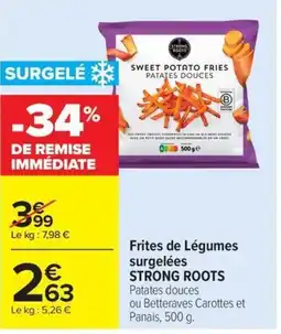 Carrefour Frites de Légumes surgelées STRONG ROOTS offre