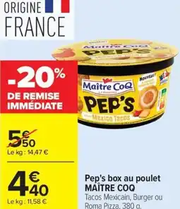 Carrefour Pep's box au poulet MAÎTRE COQ offre