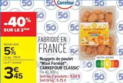 Carrefour Nuggets de poulet Maxi Format CARREFOUR CLASSIC offre