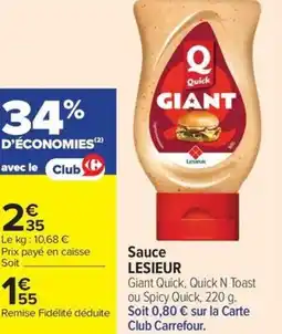 Carrefour Sauce LESIEUR offre