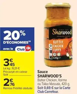 Carrefour Sauce SHARWOOD'S offre