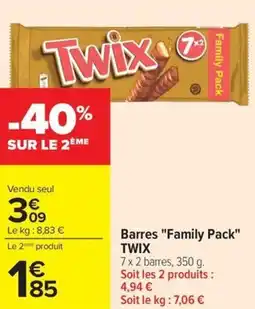 Carrefour Barres Family Pack TWIX offre