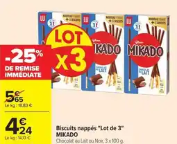 Carrefour Biscuits nappés Lot de 3 MIKADO offre