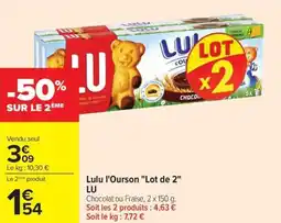 Carrefour Lulu l'Ourson Lot de 2 LU offre