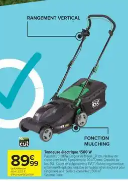 Carrefour Market Tondeuse électrique 1500 W offre
