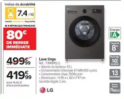 Carrefour Lave linge LG F84N14SLS offre
