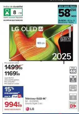 Carrefour Téléviseur OLED 4K offre