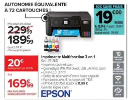 Carrefour Imprimante multifonction 3 en 1 offre