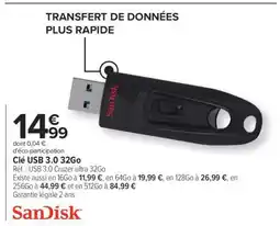 Carrefour Clé USB 3.0 32Go offre