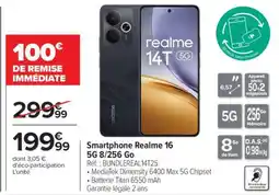 Carrefour Smartphone Realme 16 5G 8/256 Go offre