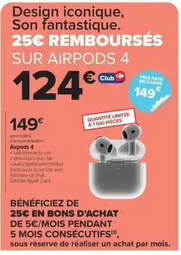 Carrefour Airpods 4 offre