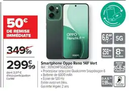 Carrefour Smartphone Oppo Reno 14F Vert offre