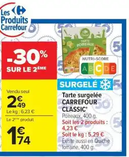 Carrefour Market Tarte surgelée CARREFOUR CLASSIC’ offre