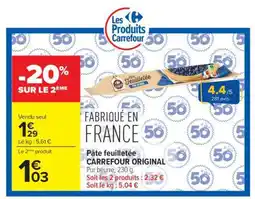 Carrefour Market Pâte feuilletée CARREFOUR ORIGINAL offre