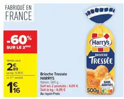 Carrefour Market Brioche Tressée HARRYS offre