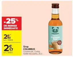 Carrefour Market Sirop COLUMBUS offre