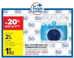 Carrefour Market Eau minérale naturelle CARREFOUR CLASSIC' offre