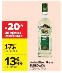 Carrefour Market Vodka Bison Grass Zubrowka offre