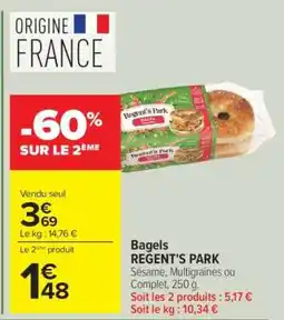 Carrefour Bagels REGENT'S PARK offre