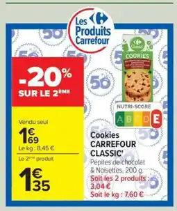 Carrefour Cookies CARREFOUR CLASSIC' offre