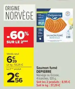 Carrefour Saumon fumé DEPIERRE offre
