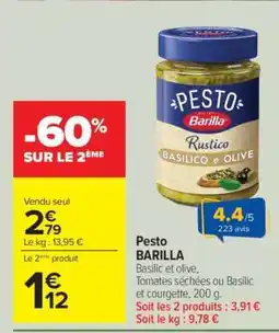 Carrefour Pesto BARILLA offre