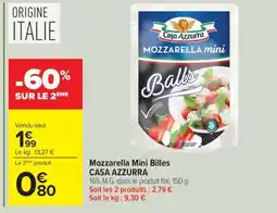 Carrefour Mozzarella Mini Billes CASA AZZURRA offre