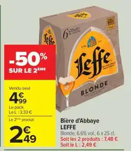 Carrefour Bière d’Abbaye LEFFE offre