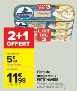 Carrefour Filets de Maquereaux 'Petit Navire' offre
