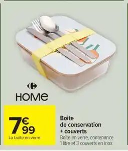 Carrefour Boite de conservation + couverts offre