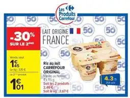 Carrefour Riz au lait CARREFOUR ORIGINAL offre