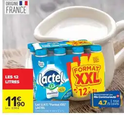 Carrefour Lait U.H.T. Format XXL LACTEL offre