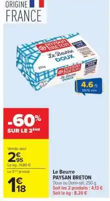 Carrefour Le Beurre Paysan Breton offre